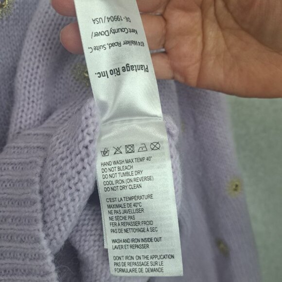 Farm Rio Mirror Embroidered Sweater in Soft Lilac Size XS - Picture 10 of 10